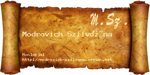Modrovich Szilvána névjegykártya